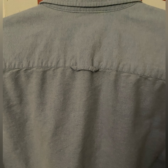 SAKS FIFTH AVENUE Blue Chambray with Camouflage Details L/S Mens Shirt M - Picture 5 of 5